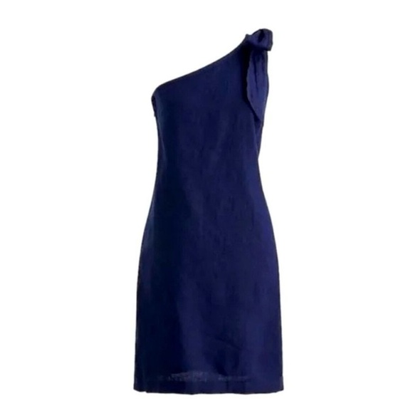 J. Crew Dresses & Skirts - New J.Crew linen shift mini dress one shoulder size SM